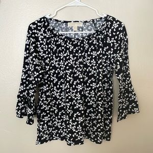 NWOT Michael Kors Black/White Hearts Top. Small